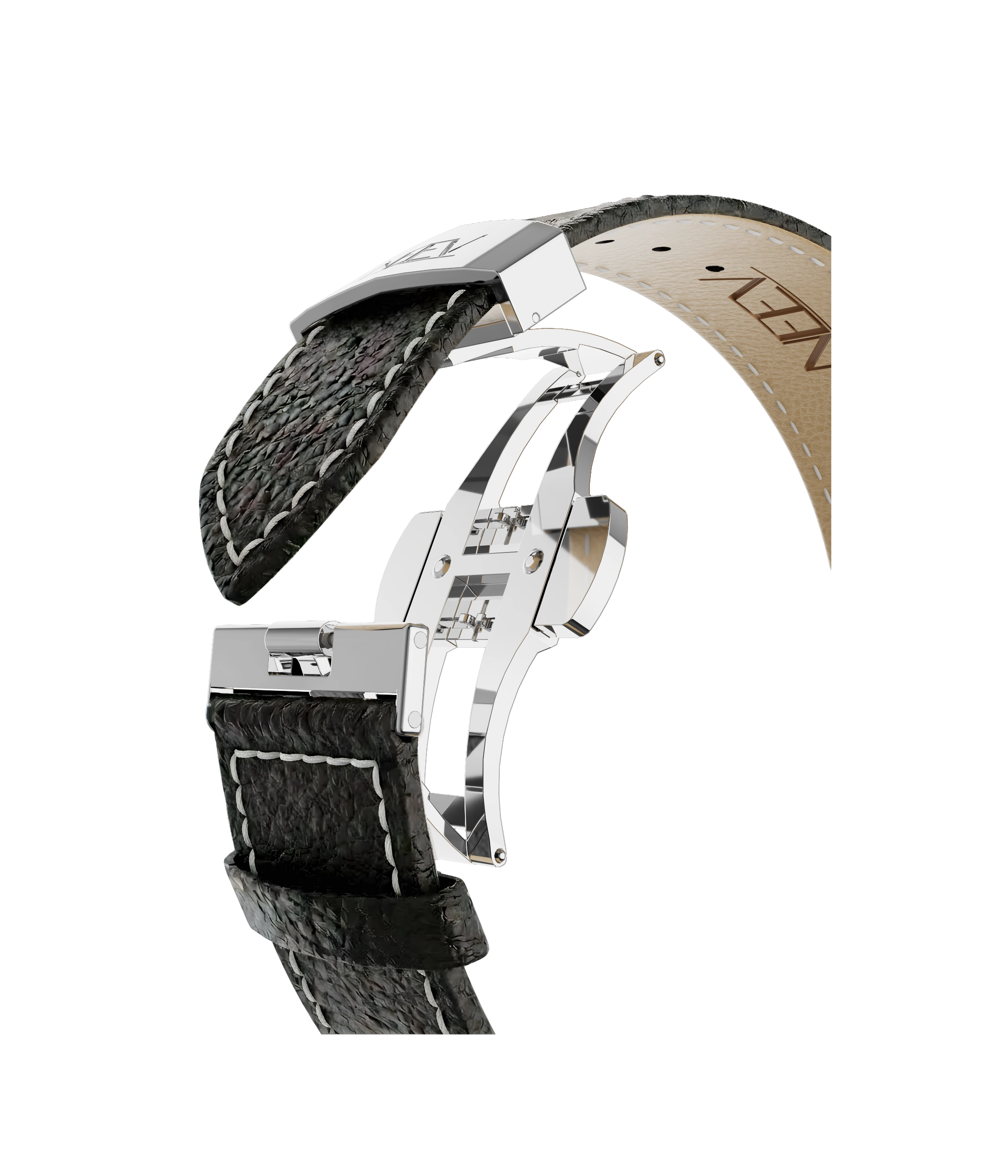 Black Leather Band | 42mm | Steel
